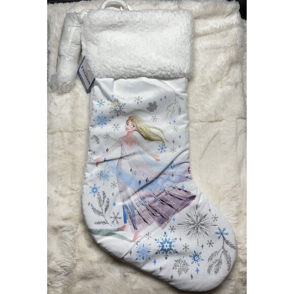 St. Nicholas Square Disney Frozen Elsa Christmas Stocking With Pom Poms NWT - Picture 1 of 7